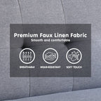 Sarantino 3 Seater Linen Sofa Bed Couch with Pillows - Dark Grey