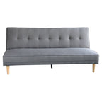 Sarantino 3 Seater Linen Sofa Bed Couch with Pillows - Light Grey