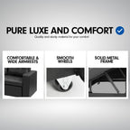 Sarantino Corner Sofa Bed Storage Chaise Couch Faux Leather Black