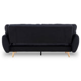 Sarantino 3 Seater Modular Linen Fabric Sofa Bed Couch Futon - Black