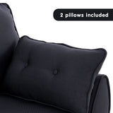 Sarantino 3 Seater Modular Linen Fabric Sofa Bed Couch Futon - Black