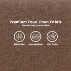 Sarantino 3 Seater Modular Linen Fabric Sofa Bed Couch Futon - Brown