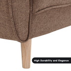 Sarantino 3 Seater Modular Linen Fabric Sofa Bed Couch Futon - Brown
