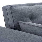 Sarantino 3 Seater Modular Linen Fabric Wood Sofa Bed Couch- Dark Grey