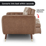 Sarantino Faux Velvet Tufted Sofa Bed Couch Futon - Brown