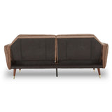 Sarantino Faux Velvet Tufted Sofa Bed Couch Futon - Brown