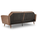 Sarantino Faux Velvet Tufted Sofa Bed Couch Futon - Brown