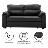 Sarantino Faux Leather Sofa Bed Couch Lounge - Black