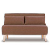 Sarantino 2-Seater Adjustable Sofa Bed Lounge Faux Linen - Brown