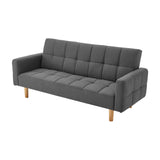 Sarantino 3-Seater Fabric Sofa Bed Futon - Dark Grey