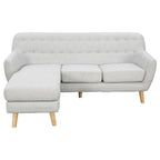 Sarantino Linen Corner Sofa Lounge L-shaped w/ Chaise Light Grey