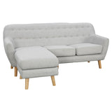 Sarantino Linen Corner Sofa Lounge L-shaped w/ Chaise Light Grey