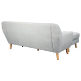 Sarantino Linen Corner Sofa Lounge L-shaped w/ Chaise Light Grey