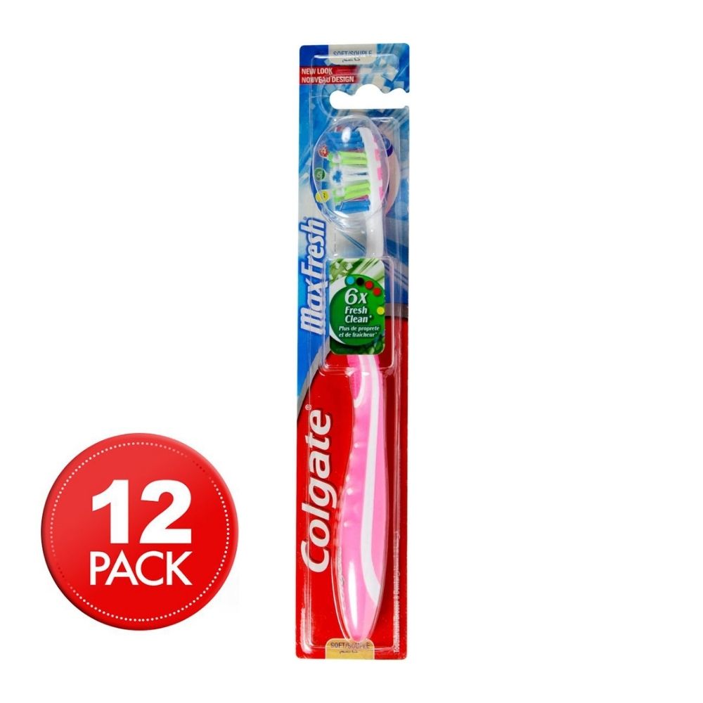 12 Pack x Colgate Extra Clean Max Fresh Toothbrush - Soft