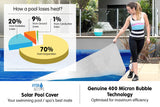 400 Micron Solar Swimming Pool Cover Silver/Blue - 7m x 4m
