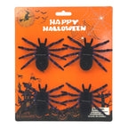 Velvet Decorative Spiders - 4 Pack