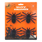Velvet Decorative Spiders - 4 Pack