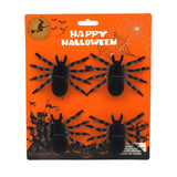 Velvet Decorative Spiders - 4 Pack