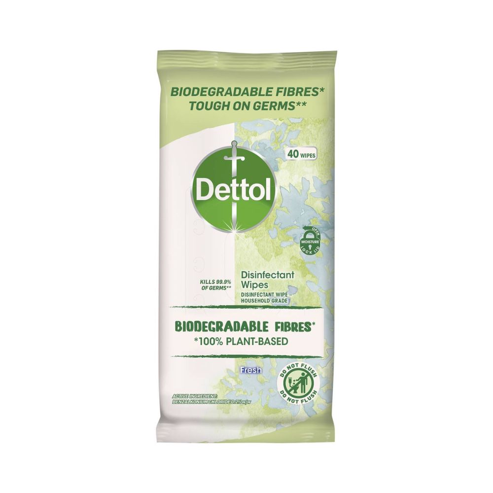 8 Pack x Dettol Biodegradable Wipes Multipurpose Cleaner 40pc
