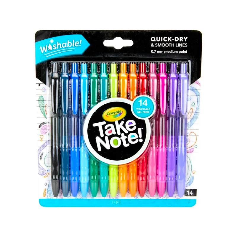 Crayola Take Note! Washable Gel Pens 14-Pack