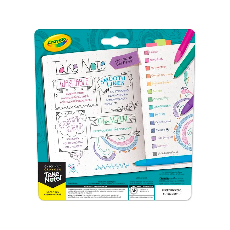 Crayola Take Note! Washable Gel Pens 14-Pack
