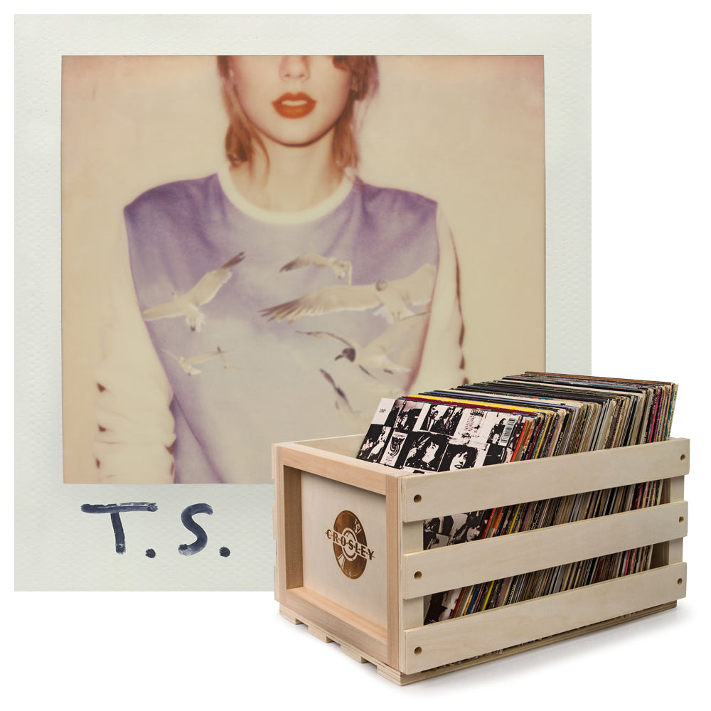 Crosley Record Storage Crate & Taylor Swift 1989 - Double Vinyl Album Bundle
