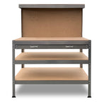 3-Layered Work Bench Garage Storage Table Tool Shop Shelf Silver