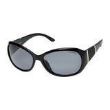 Cancer Council Leura Shiny Black Gold/Smoke Polarised Sunglasses