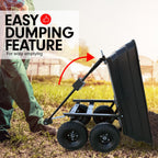 Garden Dump Cart Dumper Wagon Carrier Wheel Barrow  125L