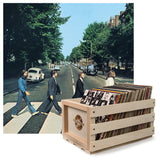 Crosley Record Storage Crate & The Beatles Abbey Road - Vinyl Album Bundle