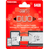 Toshiba USB 3.0 Duo Flash Drive 64GB - Silver