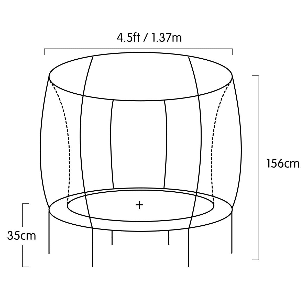 Kahuna Mini 4.5 ft Trampoline - Red Blue