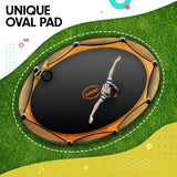 Kahuna Trampoline 8 ft x 14ft Oval with Basketball Set - Orange