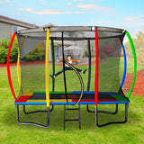 Kahuna Trampoline 8 ft x 11 ft Outdoor Rectangular Rainbow