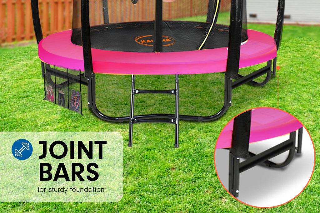 Kahuna Trampoline 14 ft with Roof - Pink