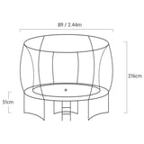 Kahuna Trampoline 8 ft with  Roof - Orange