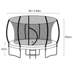 Kahuna Trampoline 8 ft with Basketball set - Rainbow