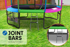 Kahuna Trampoline 10 ft with  Roof - Rainbow