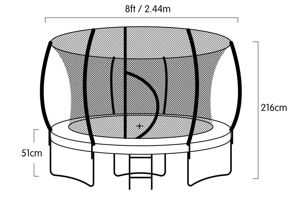 Kahuna Trampoline 8 ft with  Roof- Purple