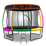 Kahuna Trampoline 12 ft with  Roof-Rainbow