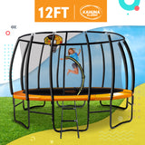 Kahuna Trampoline 12 ft with Basketball set - Orange