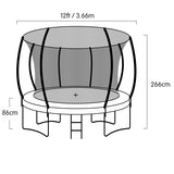 Kahuna Trampoline 12 ft with Basketball set - Rainbow