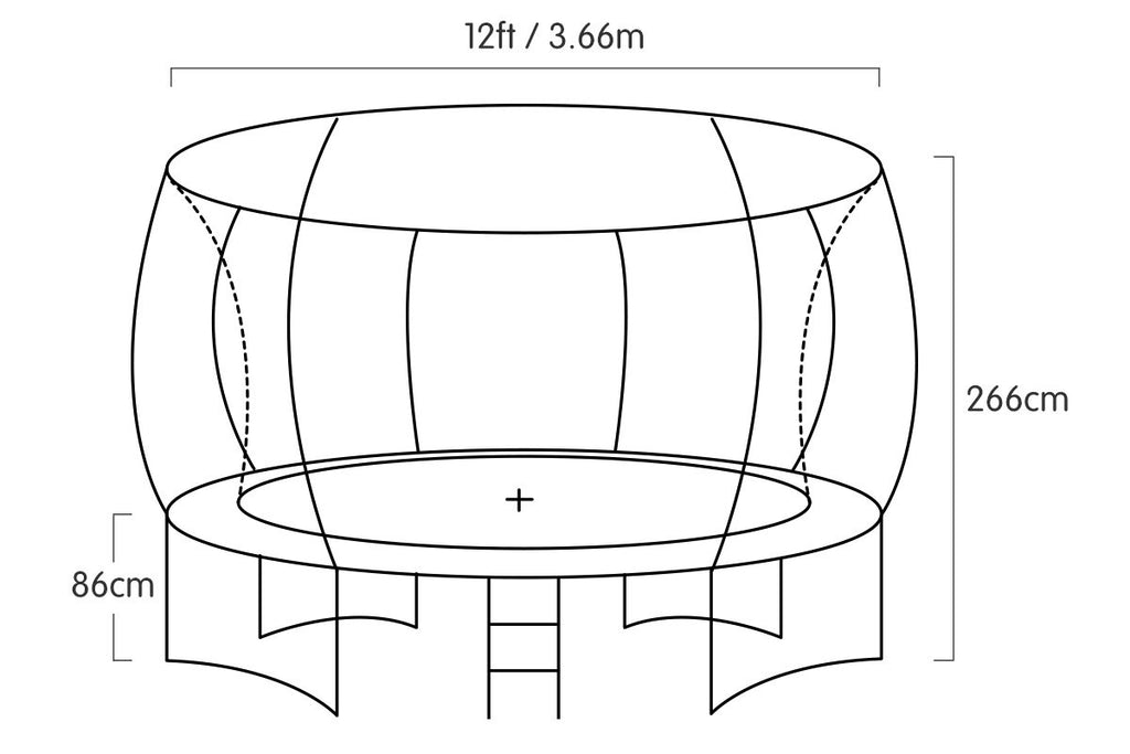 Kahuna Trampoline 12 ft with  Roof-Pink