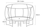Kahuna Trampoline 12 ft with  Roof-Pink