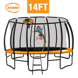 Kahuna Trampoline 14 ft with Basketball set - Orange