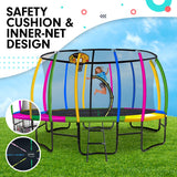 Kahuna Trampoline 14 ft with Basketball Set - Rainbow