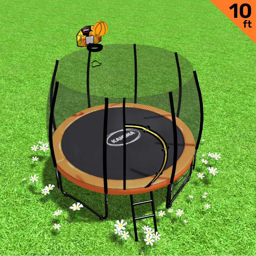 Kahuna 10ft Springless Trampoline with Basketball Set