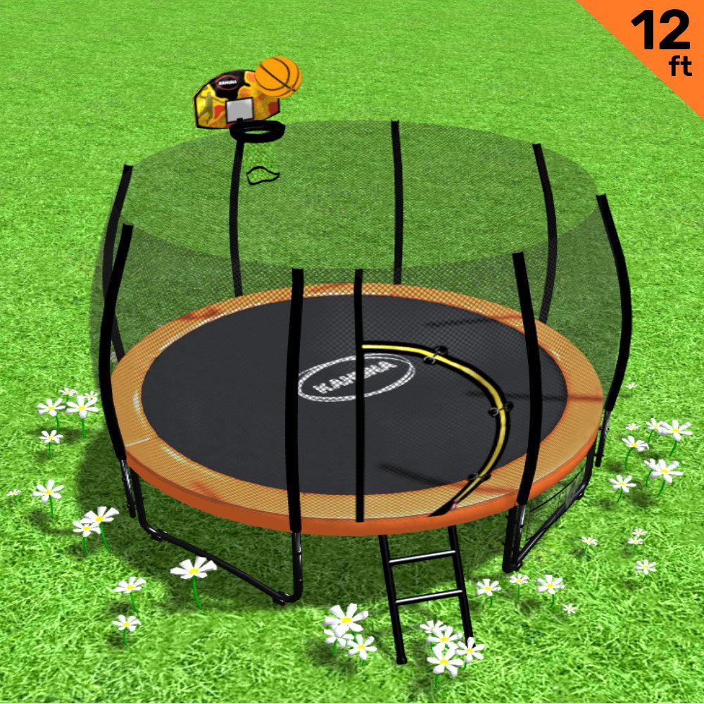 Kahuna 12ft Springless Trampoline with Basketball Set