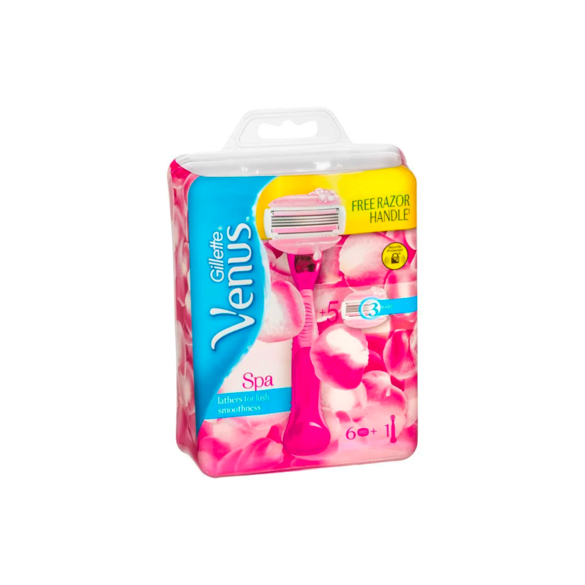 Gillette Venus Spa Breeze Razor 6 Cartridges and Razor Handle Set