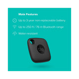 Tile Mate Versatile Bluetooth Tracker Black - 1 pack